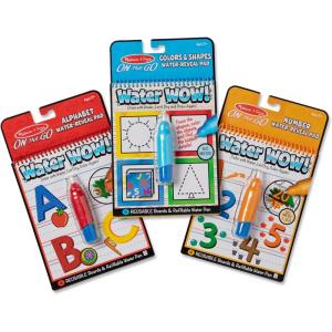 imageMelissa ampamp Doug On The Go Water Wow Reusable WaterReveal Activity Pads 3pk Colors and Shapes Fairy Tales AnimalsBundle Colors  Numbers  Alphabet