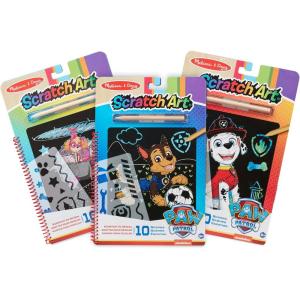 imageMelissa ampamp Doug PAW Patrol Scratch Art 3Pack  Chase Skye Marshall Color Reveal Travel Activity Pads