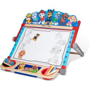 imageMelissa ampamp Doug PAW Patrol Wooden DoubleSided Tabletop Art Center Easel 33 Pieces PAW Patrol Toys DoubleSided Childrens Easel for Toddlers and Kids Ages 3