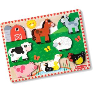 imageMelissa ampamp Doug Pets Wooden Chunky Puzzle 8 pcs Educational Screen Free Activity for Toddler Preschoolers and Kids Ages 2Farm