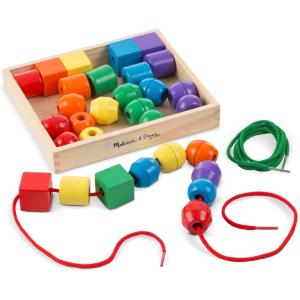 imageMelissa ampamp Doug Primary Lacing Beads  Educational Toy with 30 Wooden Beads and 2 Laces for Toddlers Fine Motor Skills Lacing Toys for Toddlers and Kids Ages 3