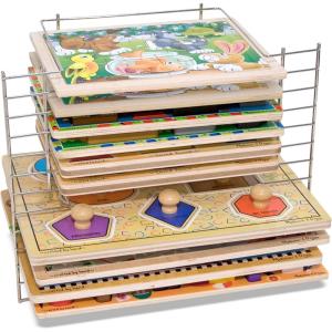 imageMelissa ampamp Doug Puzzle Storage Rack  Wire Rack Holds 12 PuzzlesDeluxe Fit