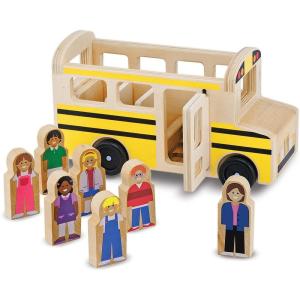 imageMelissa ampamp Doug School Bus Wooden Play Set with 7 Play Figures