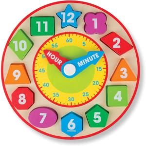 imageMelissa ampamp Doug Shape Sorting Clock  Wooden Educational Toy