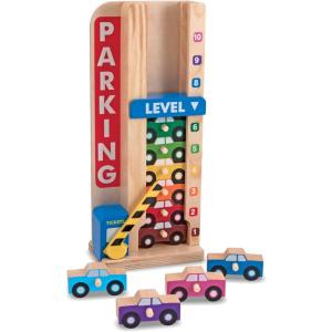 imageMelissa ampamp Doug Stack ampamp Count Wooden Parking Garage with 10 Cars