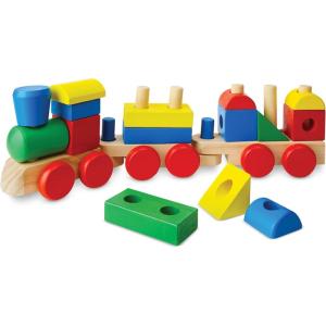 imageMelissa ampamp Doug Stacking Train  Classic Wooden Toddler Toy 18 pcsStacking Train
