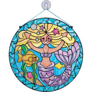 imageMelissa ampamp Doug Stained Glass Made Easy Activity Kit Mermaids  140 Stickers Kids Sticker Stained Glass Craft Kit Mermaid Crafts for Kids Ages 5