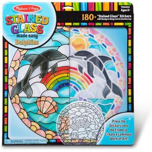imageMelissa ampamp Doug Stained Glass Made Easy Craft Kit Dolphins  180 Stickers