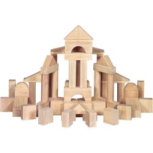 imageMelissa ampamp Doug Standard Unit SolidWood Building Blocks With Wooden Storage Tray 60 pcs