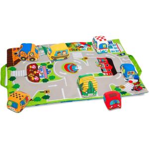 imageMelissa ampamp Doug TakeAlong Town Play Mat 1925 x 1425 inches with 9 Soft VehiclesOne Size