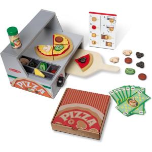imageMelissa ampamp Doug Top ampamp Bake Wooden Pizza Counter Play Set with Play Food 41 Pcs Preschool Toy Pizza Wooden Food Set Pretend Sets For Kids Ages 3  FSCCertified  FSC CertifiedPizza