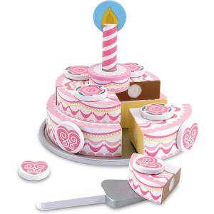 imageMelissa ampamp Doug TripleLayer Party Cake Wooden Play Food Set  Birthday Cake Pretend Food Play Set for Toddlers Kids Ages 3English Only