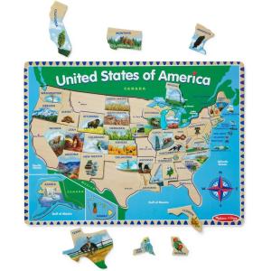 imageMelissa ampamp Doug USA Map Wooden Puzzle 45 pcs