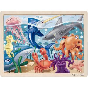imageMelissa ampamp Doug Under The Sea Ocean Animals Wooden Jigsaw Puzzle with Storage Tray 24 pcsUnder the Sea Ocean Animals