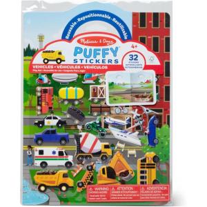 imageMelissa ampamp Doug Vehicles Puffy Sticker Play Set Travel Toy with DoubleSided Background 32 Reusable Puffy Stickers