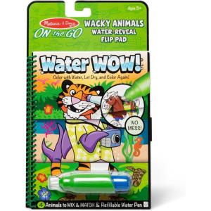 imageMelissa ampamp Doug Water Wow Mess Free Coloring Book Reusable WaterReveal Activity Pad On The Farm Travel Toys Party Favors for Toddlers ampamp Kids Ages 3Wacky Animals