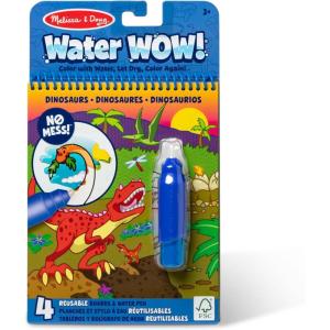 imageMelissa ampamp Doug Water Wow Mess Free Coloring Book Reusable WaterReveal Activity Pad On The Farm Travel Toys Party Favors for Toddlers ampamp Kids Ages 3Dinosaurs
