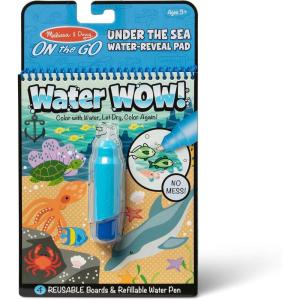 imageMelissa ampamp Doug Water Wow Mess Free Coloring Book Reusable WaterReveal Activity Pad On The Farm Travel Toys Party Favors for Toddlers ampamp Kids Ages 3Under the Sea