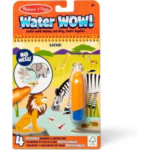 imageMelissa ampamp Doug Water Wow Mess Free Coloring Book Reusable WaterReveal Activity Pad On The Farm Travel Toys Party Favors for Toddlers ampamp Kids Ages 3Safari