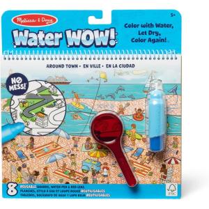 imageMelissa ampamp Doug Water Wow Reusable ColorwithWater Deluxe Travel Activity Pad 2 Pack  Around Town Animal AnticsAround Town