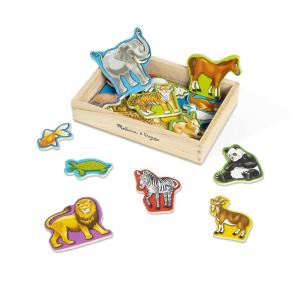 imageMelissa ampamp Doug Wooden Animal Magnets Set 20 Pieces  Farm Zoo ampamp Pet Fridge Magnets in Storage Box  Montessori Preschool Learning Toys for Toddlers ampamp Kids Ages 2  FSCCertified