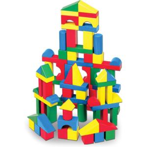 imageMelissa ampamp Doug Wooden Building Blocks 100Piece Set of Sorting ampamp Stacking Toys in 4 Colors and 9 Shapes Classic Toddler Toys for Girls ampamp Boys Ages 2  FSC Certified100Piece