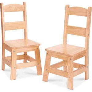 imageMelissa ampamp Doug Wooden Chairs Set of 2  White Furniture for PlayroomBlonde