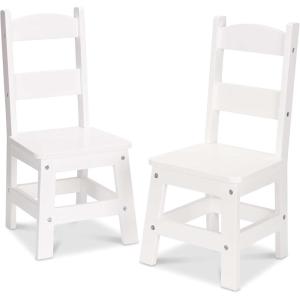 imageMelissa ampamp Doug Wooden Chairs Set of 2  White Furniture for PlayroomMulticolor