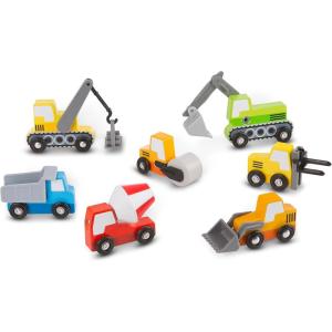 imageMelissa ampamp Doug Wooden Construction Site Vehicles with Wooden Storage Tray 8 pcsConstruction Site Vehicle