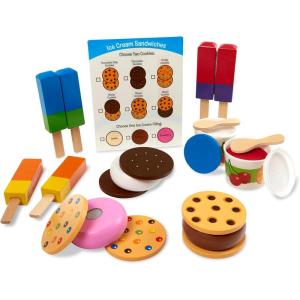 imageMelissa ampamp Doug Wooden Frozen Treats Ice Cream Play Set 24 pcs  Play Food and Accessories Food Toys for Toddlers and Kids 3