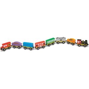imageMelissa ampamp Doug Wooden Magnetic Train Cars  8 Piece Educational and SkillBuilding Wooden Toy for Boys and Girls