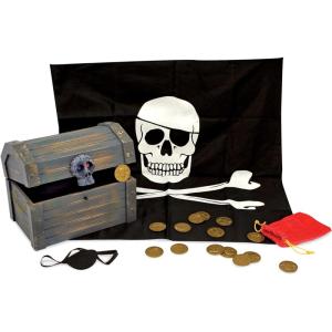 imageMelissa ampamp Doug Wooden Pirate Chest Pretend Play Set