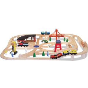 imageMelissa ampamp Doug Wooden Railway Set 130 PiecesFrustrationFree Packaging