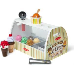 imageMelissa ampamp Doug Wooden Scoop ampamp Serve Ice Cream Counter Pretend Play Store 28 Toy Food ampamp Play Kitchen Accessories Preschool Toys for Girls ampamp Boys 3Scoop  Serve Ice Cream Counter