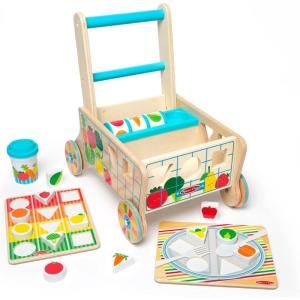 imageMelissa ampamp Doug Wooden Shape Sorting Grocery Cart Push Toy and Puzzles  Pretend Play Grocery Toys Sorting and Stacking Toys for Infants and Toddlers Ages 1  FSCCertified Materials