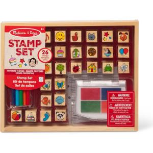 imageMelissa ampamp Doug Wooden Stamp Set Favorite Things  26 Wooden Stamps 4Color Stamp PadStamp Set