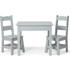 imageMelissa ampamp Doug Wooden Table ampamp ChairsGray Kids Furniture  GreyGrey