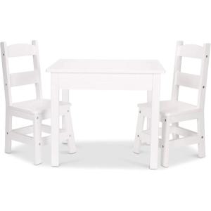 imageMelissa ampamp Doug Wooden Table ampamp ChairsGray Kids Furniture  GreyWhite