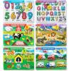 imageMelissa ampamp Doug Wooden Peg Puzzle 6 Pack Numbers Letters Animals Vehicles