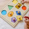 imageMelissa ampamp Doug Deluxe Jumbo Knob Wooden Puzzle  Geometric Shapes 8 pcs