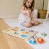 imageMelissa ampamp Doug Deluxe Jumbo Knob Wooden Puzzle  Geometric Shapes 8 pcs