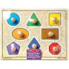imageMelissa ampamp Doug Deluxe Jumbo Knob Wooden Puzzle  Geometric Shapes 8 pcs