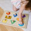 imageMelissa ampamp Doug Deluxe Jumbo Knob Wooden Puzzle  Geometric Shapes 8 pcs