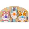 imageMelissa ampamp Doug First Play Wooden Jumbo Knob Safari Animal Puzzle 3 pcs Large Puzzles for Babies and Toddlers Ages 11 EA