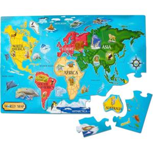 imageMelissa ampamp Doug World Map Jumbo Jigsaw Floor Puzzle 33 pcs 2 x 3 feet
