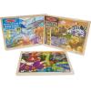 imageMelissa ampamp Doug 3Puzzle Jigsaw Set  Dinosaurs Ocean and Safari