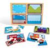 imageMelissa ampamp Doug Natural Play Wooden Puzzle Ready Set Go Four 4Piece Vehicle Puzzles