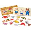imageMelissa ampamp Doug Wooden Bear Family DressUp Puzzle 45 Pieces Mix and Match Outfits Sorting ampamp Matching Toy with Storage Case Educational Puzzle for Toddlers Ages 3