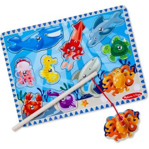 imageMelissa ampamp Doug Magnetic Wooden Fishing Game and Puzzle With Wooden Ocean Animal Magnets